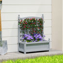 Outsunny Raised Garden Bed with Trellis Garden Planters Indoor Grey