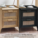 Sydney 2 Drawer Bedside - Black Ash