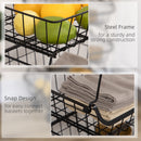 HOMCOM 5 Tier Storage Trolley Cart Vegetable Rack with Wheels for Kitchen