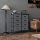 HOMCOM 8 Drawer Fabric Chest of Drawers w/ Wooden Top for Hallway