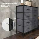 HOMCOM 8 Drawer Fabric Chest of Drawers w/ Wooden Top for Hallway