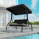 Outsunny 3 Seater Canopy Swing Chair Porch Hammock Bed, Black