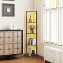 HOMCOM RGB LED Floor Lamp with Shelves and Remote Control for Living Room