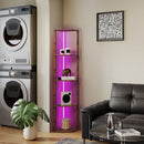 HOMCOM RGB LED Floor Lamp with Shelves and Remote Control for Living Room