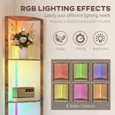 HOMCOM RGB LED Floor Lamp with Shelves and Remote Control for Living Room
