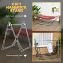 Outsunny Foldable Hammock Stand, 2 in 1 Hammock Net Stand & Clothes Drying Rack
