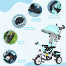 HOMCOM 6 In 1 Kids Trike, Stroller With Parent Handle