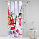 Fusion Santa & Snowy Single Panel Eyelet Door Curtain in Multi