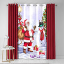 Fusion Santa & Snowy Single Panel Eyelet Door Curtain in Multi