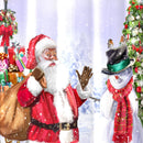 Fusion Santa & Snowy Single Panel Eyelet Door Curtain in Multi