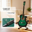 HOMCOM Beginner Acoustic Electric Cutaway Guitar Adult Junior Guitar, Green