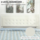 HOMCOM Double Bed Frame with Storage and Adjustable Velvet Headboard