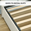 HOMCOM Double Bed Frame with Storage and Adjustable Velvet Headboard