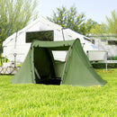 Outsunny 3 Man Camping Tent With 2 Bedrooms, 3000mm Waterproof - Dark Grey/Green
