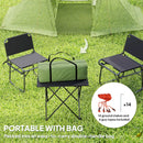 Outsunny 3 Man Camping Tent With 2 Bedrooms, 3000mm Waterproof - Dark Grey/Green
