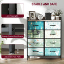 HOMCOM 8-Drawer Chest of Drawers, Fabric Dresser with Open Shelf