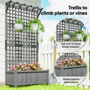 Outsunny Wood Planter with Trellis for Climbing Plants Planter Box Dark Grey