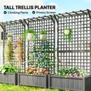 Outsunny Wood Planter with Trellis for Climbing Plants Planter Box Dark Grey