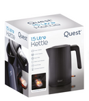 Quest Black Grooved 3kw 1.5L Jug Kettle