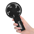 Breeze Rechargeable Folding Fan-Stand Up- Large Black