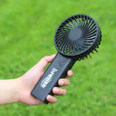 Breeze Rechargeable Folding Fan-Stand Up- Large Black