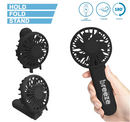 Breeze Rechargeable Folding Fan - Stand Up - Black