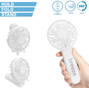 Breeze Rechargeable Folding Fan - Stand Up - White