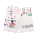 Home Sweet Home Design 100% Cotton 3 Pack Velour Tea Towels