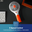 Orange 3 Speed Rechargeable Badminton Fans