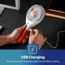 Orange 3 Speed Rechargeable Badminton Fans