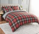 Scottish Tartan Check Super Dreamer Printed Red Duvet Set