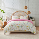 Mea Meadow Floral Super Dreamer Printed Duvet Set - White & Pink