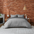 Wrexham Stripe Duvet Set - Charcoal Grey