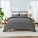 Truro Seersucker Duvet Set - Charcoal Grey