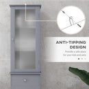 Kleankin Storage Cabinet Organizer Tower With Shelves & Drawer, Grey