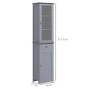 Kleankin Storage Cabinet Organizer Tower With Shelves & Drawer, Grey