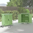Outsunny Wooden Garden Storage Shed w/Hinged Roof and Shelf, Light Green