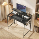 HOMCOM Computer Desk, 80cm Home Office Study Table with Hutch Shelf, Black