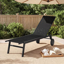 Set of 2 Patio Chaise Lounge Chairs with Wheels and 6-Level Adjustable Backrest