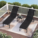 Set of 2 Patio Chaise Lounge Chairs with Wheels and 6-Level Adjustable Backrest