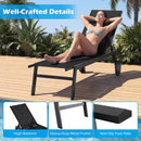 Set of 2 Patio Chaise Lounge Chairs with Wheels and 6-Level Adjustable Backrest