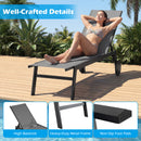 Set of 2 Patio Chaise Lounge Chairs with Wheels and 6-Level Adjustable Backrest