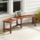 Set of 2 Solid Wood Curved Loveseat Benches