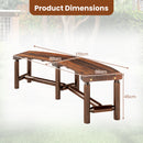 Set of 2 Solid Wood Curved Loveseat Benches