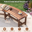 Set of 2 Solid Wood Curved Loveseat Benches