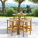 Set of 2 Acacia Wood PE wicker Bar Stools