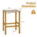 Set of 2 Acacia Wood PE wicker Bar Stools
