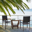 Set of 2 Outdoor PE Wicker Stackable Chairs Patio Dining Chairs