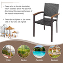 Set of 2 Outdoor PE Wicker Stackable Chairs Patio Dining Chairs