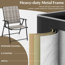 Set of 2 Patio Folding Chairs with Armrests-Grey